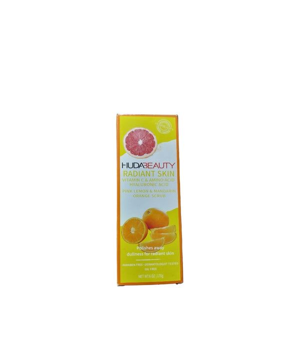 Huda Beauty Radiant Skin Pink Lemon And Mandarin Orange Scrub