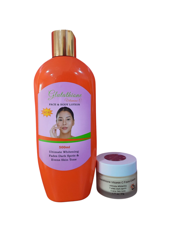 Glutathione Vitamin C Lotion and Face Cream 2pcs Set