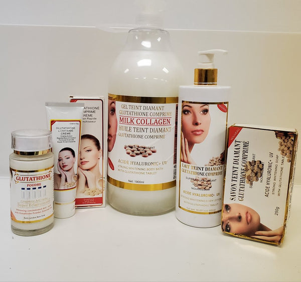 Glutathione Comprime Super Fort Strong 5 Piece Whitening Set sbbeautyplug Glutathione Comprime Super Fort Strong 5 Piece Whitening Set sbbeautyplug
