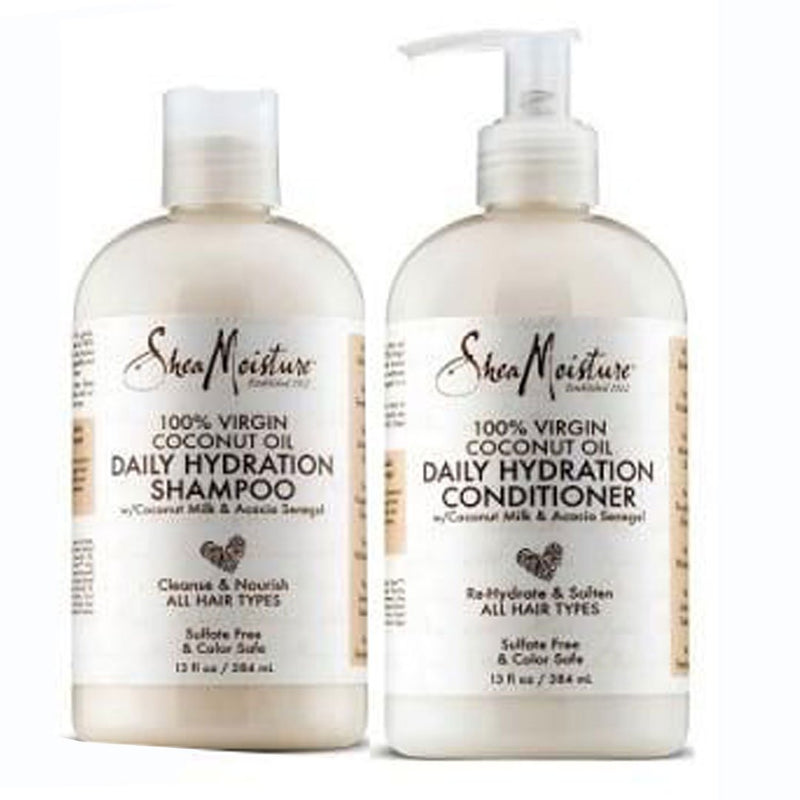 Shea Moisture 100% Virgin Coconut Oil Daily Hydration Conditioner & Shampoo Set