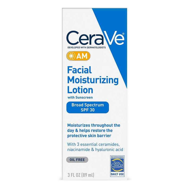 CeraVe Facial Moisturizing Lotion AM SPF 30 | 3 Ounce | Daily Face Moisturizer with SPF | Fragrance Free