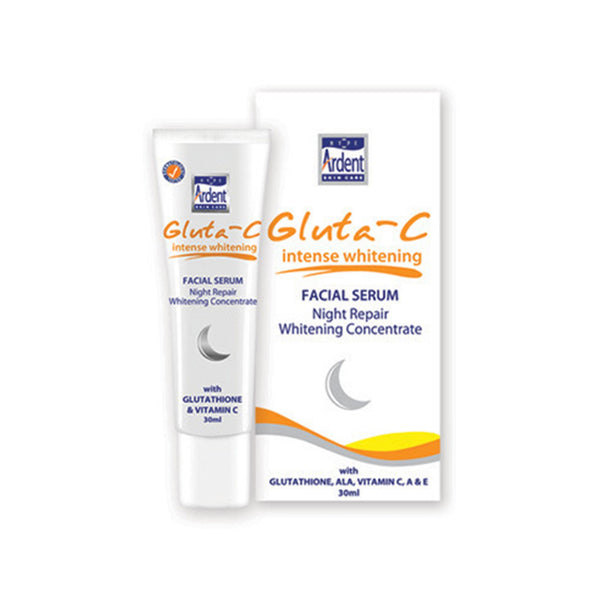 Gluta-C Intense Whitening Facial Serum Night Repair Whitening Concentrate with Glutathione, ALA, Vitamin C,A & E - 30ml