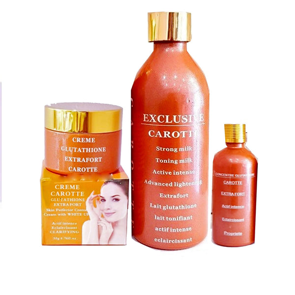 lait glutathione lotion Lait Glutathione Carotte ( Body Lotion, Soap And Serum ) 3-Pc Set –  sbbeautyplug