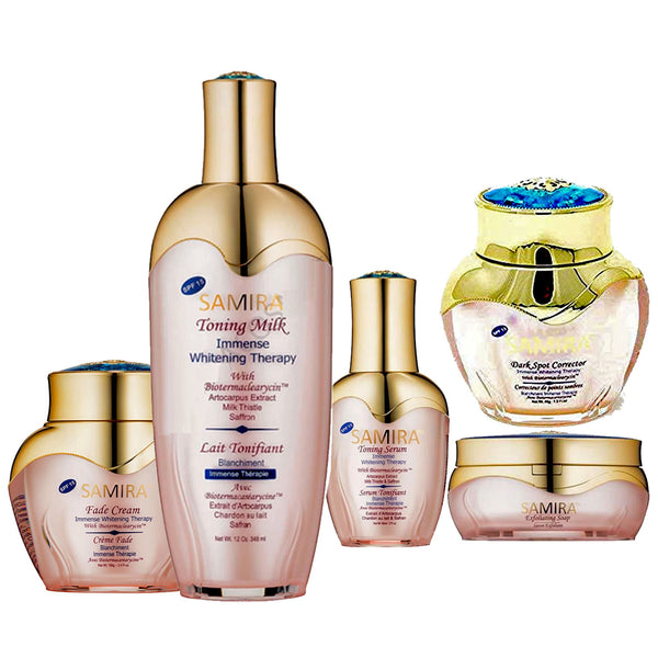 Samira Immense Whitening ( Lotion, Serum, Fade Cream, Spot Corrector And Soap ) 5-pc Set