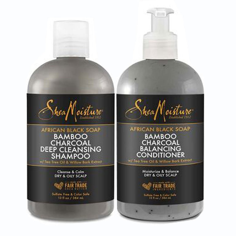 Shea Moisture African Black Soap Bamboo Charcoal 2-pc Set