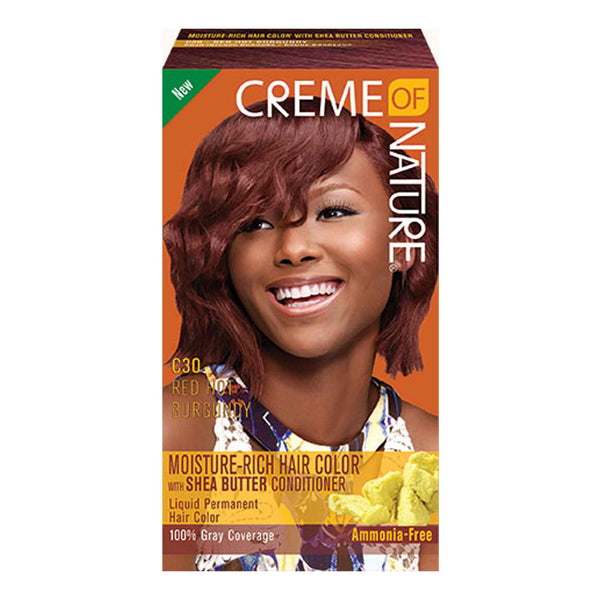 Crème Of Nature Exotic Rich Liquid Permanent Hair Color With Shea Butter Conditioner - Red Hot Burgundy C30