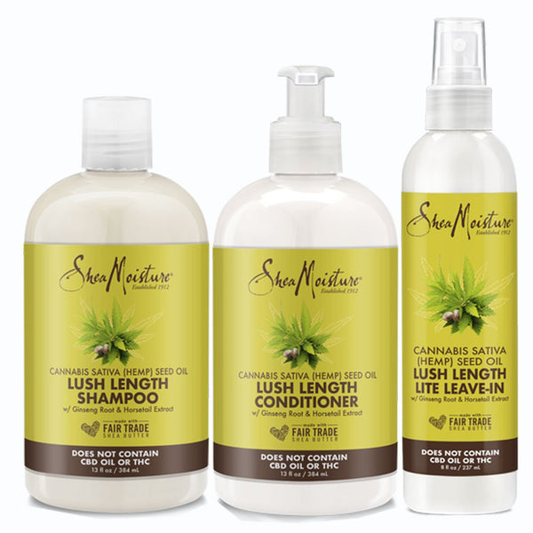 Shea Moisture Cannabis Sativa (Hemp) Seed Oil & Ginseng Lush Length  3-pc Set